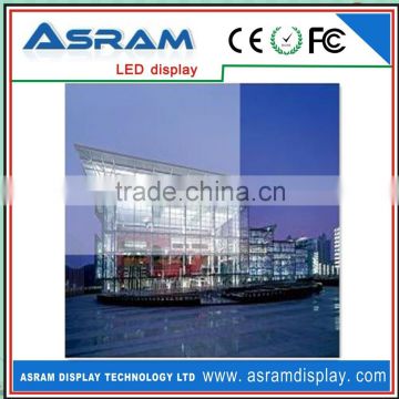 shenzhen asram transparent p10mm indoor LED glass display screens LED module 32*32 high transparent LED display screen