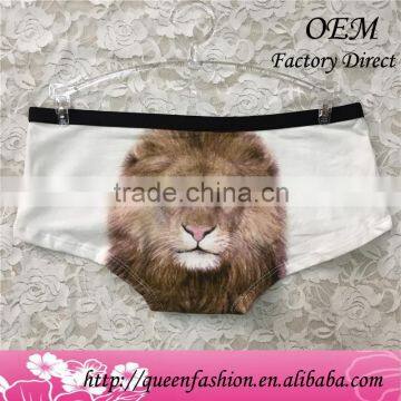 Seamless lion head print underwear women sexy normal panty differernt kinds of women underwear