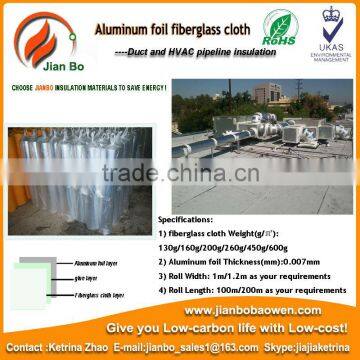 Aluminum foil fiberglass cloth as pipe lagging insulation