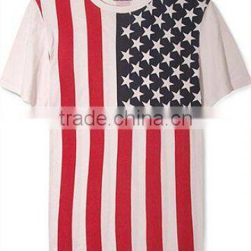 american flag printed short sleeves t shirt