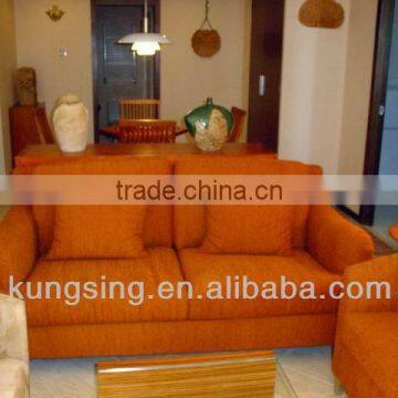 orange fabric sofa set sale