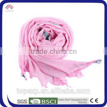 Custom Pink Polyester Satin Scarf Trendy Scarf