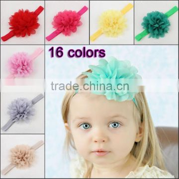 16 different colors baby flower elastic hair headband, floral elastic headband