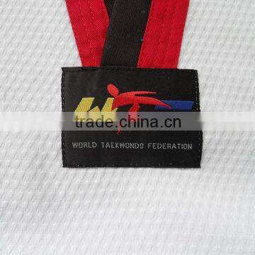 Black V Neck High Quality Factory Customized 100% Cotton WTF Taekwondo Uniform photo-3