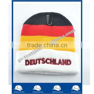 Wholesale china manufacture OEM CUSTOM LOGO flag acrylic beanie hat