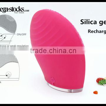 face waterproof silicon Gel brush vibration Facial Cleansing Brush Rechargeable