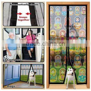 hand-free magnetic snap window door screen net mesh