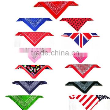 Hot 100% Cotton 22x22" Double Sided Printing Head Wrap Scarf Wristband Bandanas