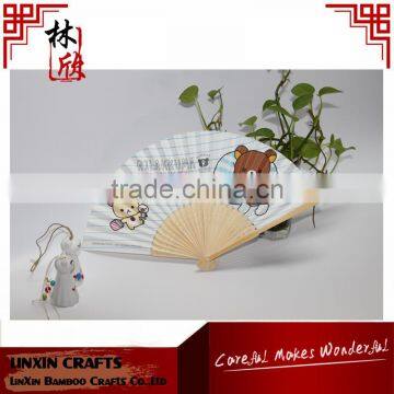 Professional fashion bamboo paper fan printing by customized