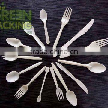 cornstarch original color disposable cutlery set