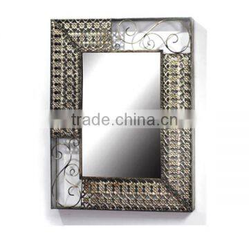 Square Decorative Antique Metal Wall Mirror