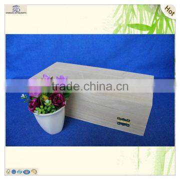 Small Custom Unfinished Rustic Hinged Wooden Box photo-3