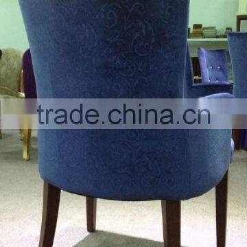 Classic Wooden Frame Upholstered Fabric Hotel Sofa Chair photo-2