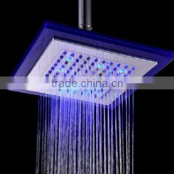 LED Temperature Sensor Color Change 8inch Overhead Shower Rainful Head, ABS 195 LED Flashing Shower Head For Sale photo-2