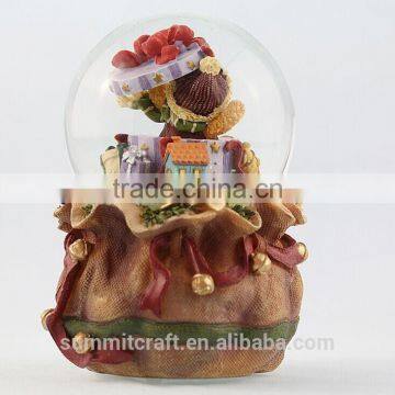Resin Teddy Bear Music Box Musical Christmas Snow Globes photo-2