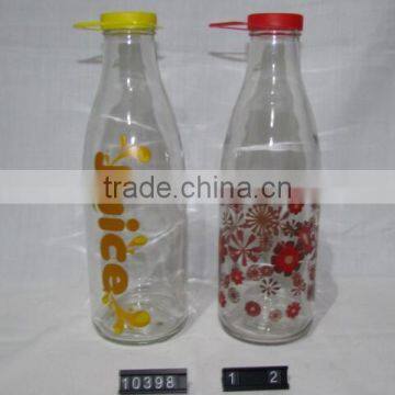 1000ml color printing glass milk bottles with screw cap
