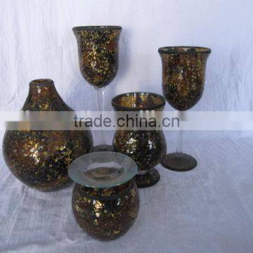 custom different color mosaic candle holder suppliers for home decoration