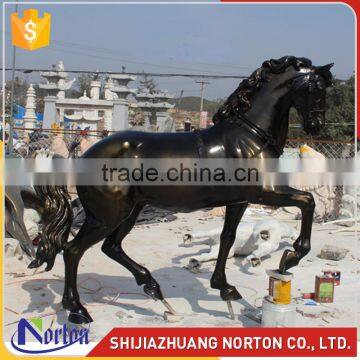 life size simulation fiberglass black horse statue NTRS650S