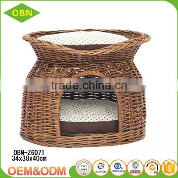 Wholesale China Custom Modem Design 100% Handmade Indoor Wicker Luxury Cat House With Pet Bed photo-5