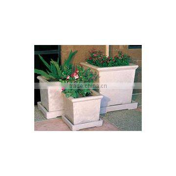 Square Lightweight Cement Planter with Saucer for Flower and Garden Planters from Viet Nam