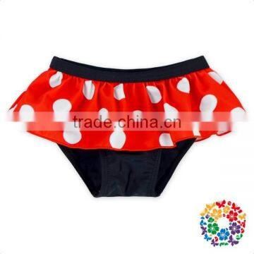 White Dots Red Black Bow Top Ruffle Bloomers Lovely Two Pieces Baby Bikini Swimsuit photo-3
