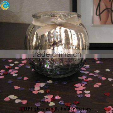 Glass Candle Holder With Metal Trim photo-4