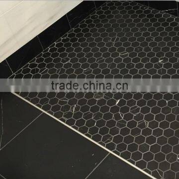 MM-CV234 Beautiful Interior Decoration Natural Stone Hexagonal Black Mosaics Tile photo-2