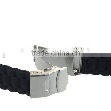 Waterproof Rubber Watchband 18 20 22 24mm Folding Buckle Male Sports Watch Strap photo-2