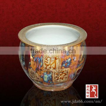 Lovely and artistic deign glazed chinese ceramic cylinder meaning for good luck