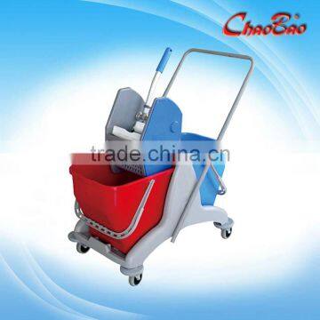 Down-press Double Mop Bucket Wringer Trolley For Home/Hotel B-045B