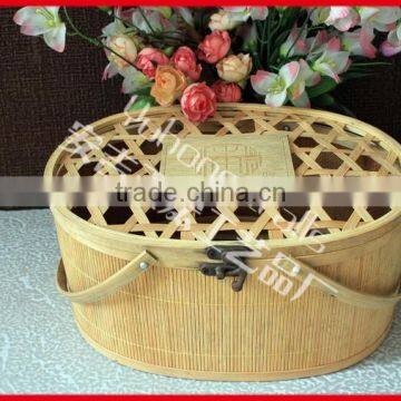 Strong Bamboo Storage Basket With Handle photo-5