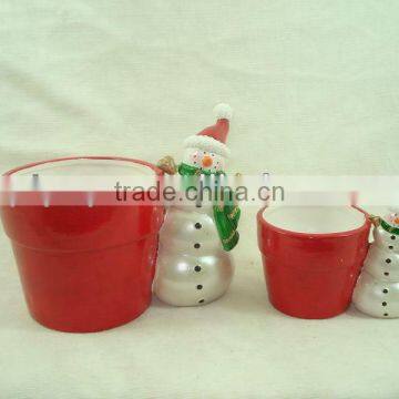 ceramic snowman stand flower pots and planter