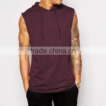 OEM cheap loose fit hooded blank tank tops for men