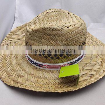 2017 school straw hat with band