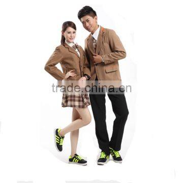 Khaki color korean high school uniforms blazer design