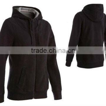 black hip hop solid color cheap mens hooded full zip hoodie