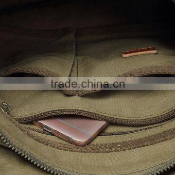 Unisex,Vintage Casual Cotton Canvas Leather Haversack Messenger Bag Courier Bag Haversack, Bookbag ,Shoulder Bag For Men & Women photo-5