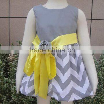 Cute Cheap Baby Cotton Dresses Rainbow Chevron Dress for Girls Children Baby Clothing Chevron Dress photo-3