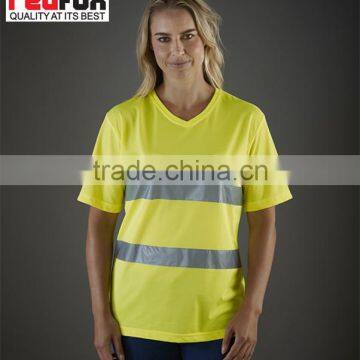 Hot Sale Safety Reflective V-neck t Shirt photo-2
