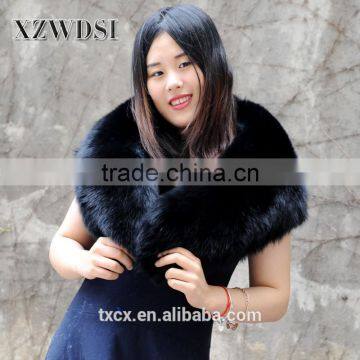 CX-B-06 Fashion OEM Custom Black Keep Warm Women Fur Shawls photo-3