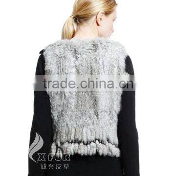 CX-G-B-88 Ladies Real Rabbit Fur Fashion Fur Tassel Women Fur Waistcoat photo-3