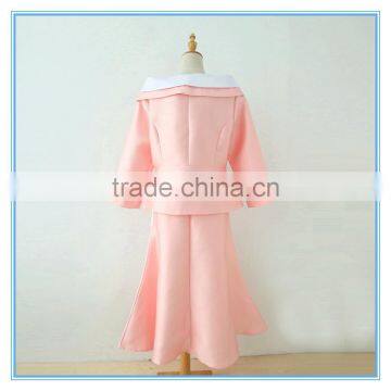 Elegant Skirt Sets Pink Color Combination Wholesale Church Suits For Ladies photo-3