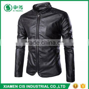 New Look Windproof Slim Fit Pure Color Turkey Mens PU Leather Jacket photo-4