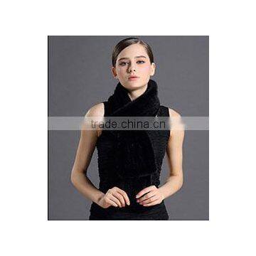 New design lady knit rabbit fur scarf wholesale