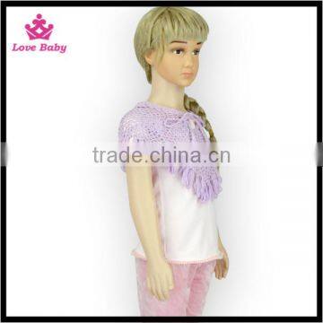 Wholesale Kids Purple Color Crochet Coat Hotesale Shawl Low MOQ Kids Clothes Manufacturer in China photo-2
