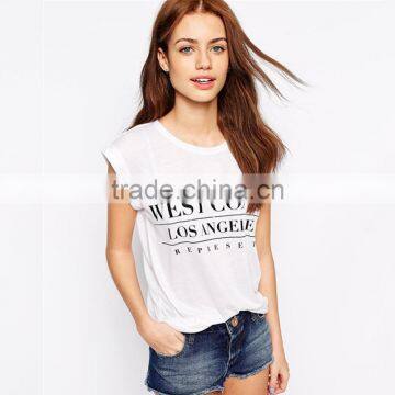 Dongguan Hot Sale Cheap Ladies Short Sleeves Print 100%cotton T-shirt photo-2