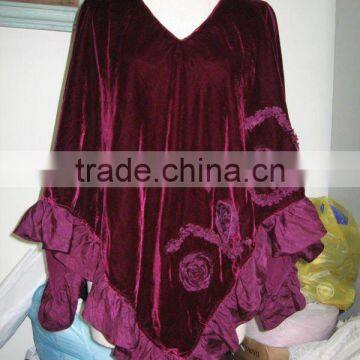 Velvet poncho