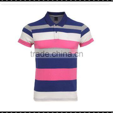 Gold supplier fashion mens polo collar striped t shirt