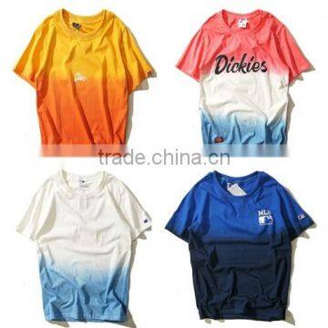 High Quality Color Gradual Change Sublimation Dry Fit Sport T-Shirt With Custom Logo