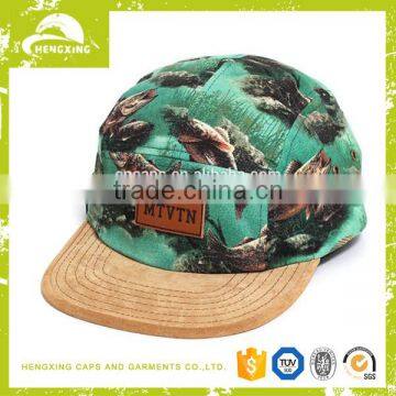 Plain Design Your Own 5 Panel Hat Cap Leather Patch 5 Panel Hat Wholesale photo-2